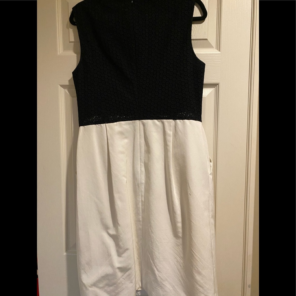 Jason Wu Black/Creme Dress with Leather Neckline
